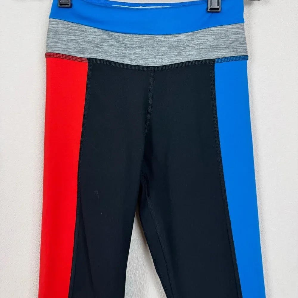 🥑5/$25 Nike One Women's Color-Block 7/8 Leggings black red blue sz XS